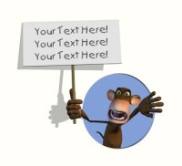 Create KindPics Post or eCards with a Crazy Monkey Sign