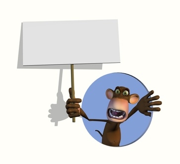 Create KindPics Post or eCards with a Crazy Monkey Sign
