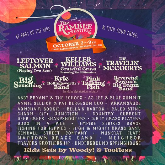 The Ramble Festival; Oct 7 - 9, 2022; Camp Ramblewood, Darlington, MD